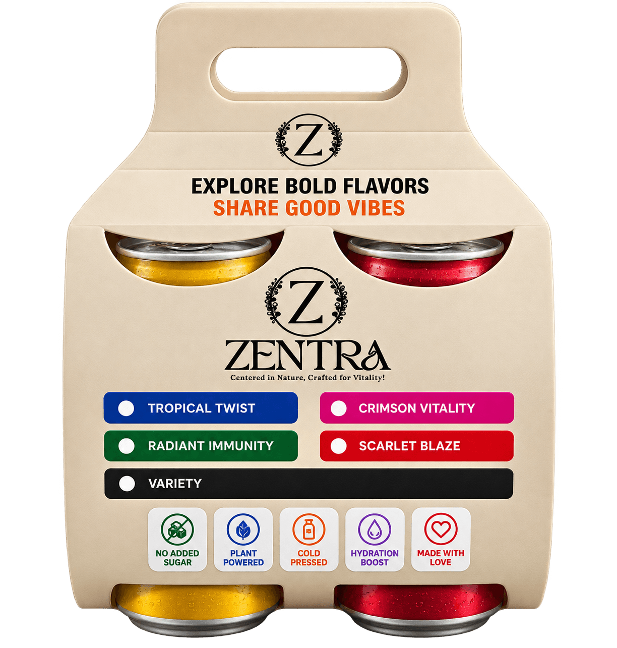 Zentra variety-pack drink carrier